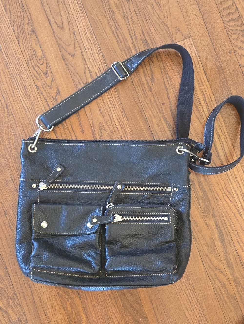 Fossil Black Leather Crossbody Bag
